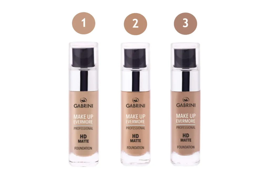 [42] Gabrini Evermore Up Professional HD Matte Foundation Shades 1/2/3