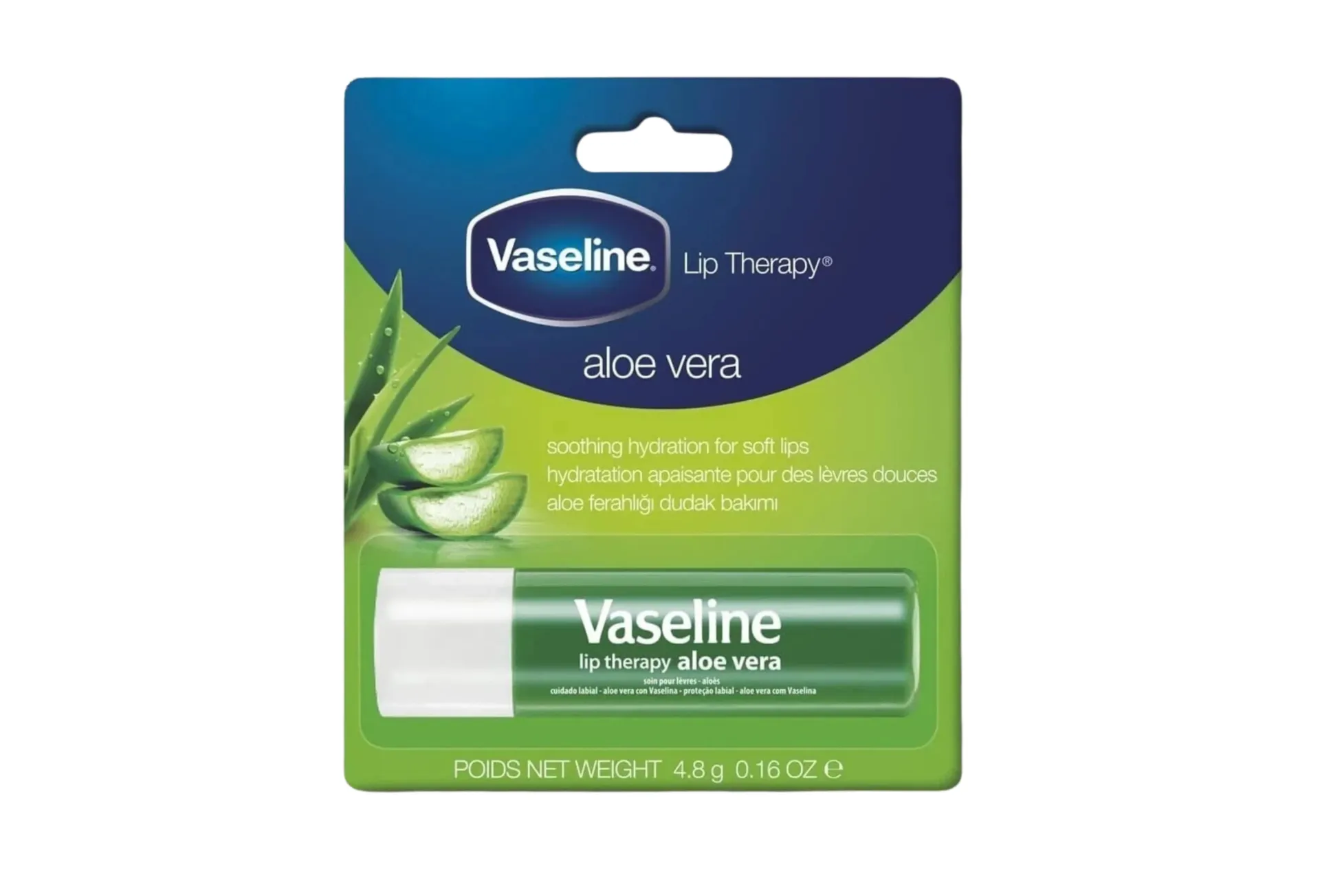 [145] Vaseline Lip Therapy Aloe Vera Moisturizing Lip Balm 
