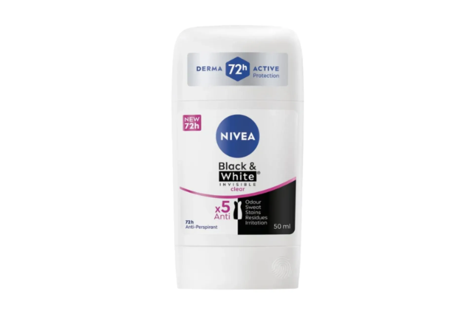 NIVEA Black White Invisible Clear Anti-Perspirant Stick 72H 50ml