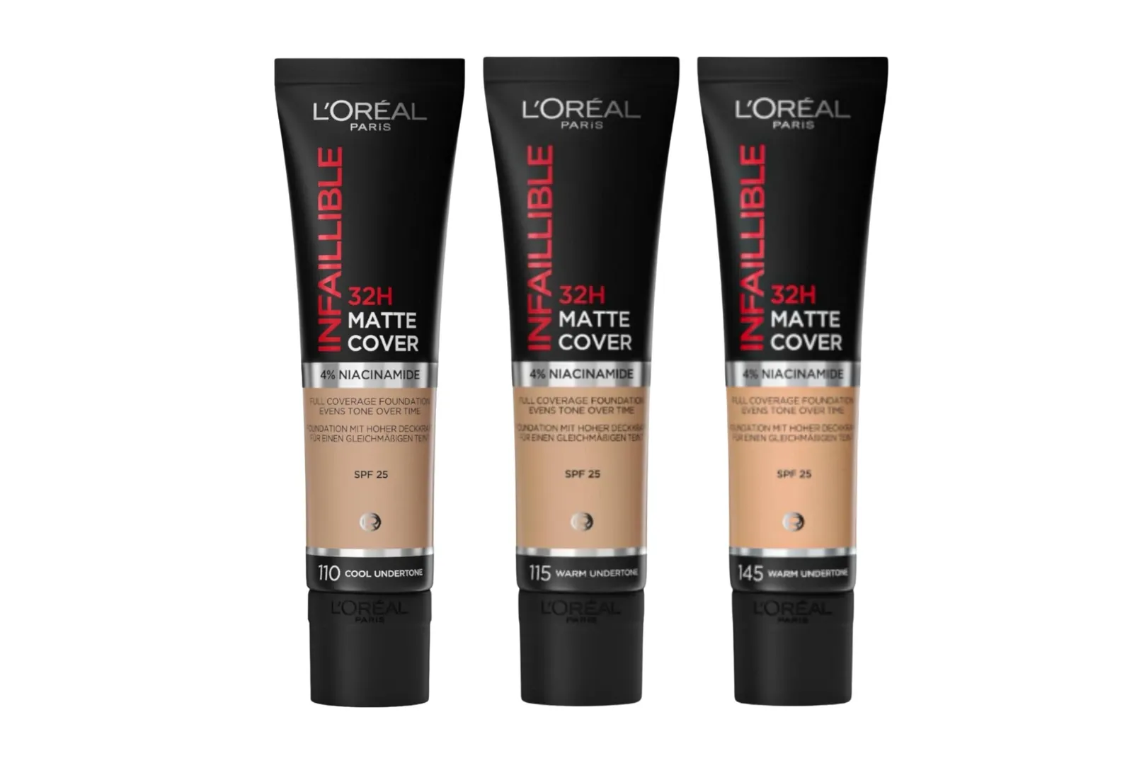 L'Oréal Paris Infallible 24H Matte Cover Foundation 30ml  Shades 110/115/145
