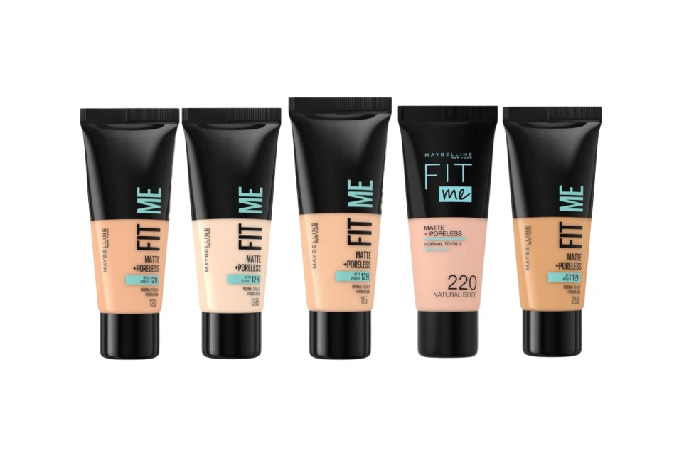 Maybelline Fit Me Matte + Poreless Foundation Shades 95/115/120/220/250