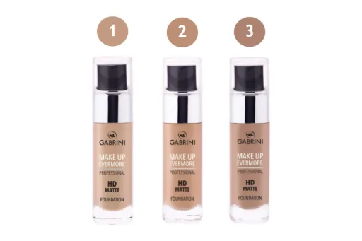 Gabrini Evermore Up Professional HD Matte Foundation Shades 1/2/3